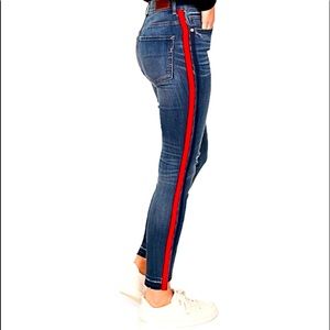 Express denim jeans with red stripe